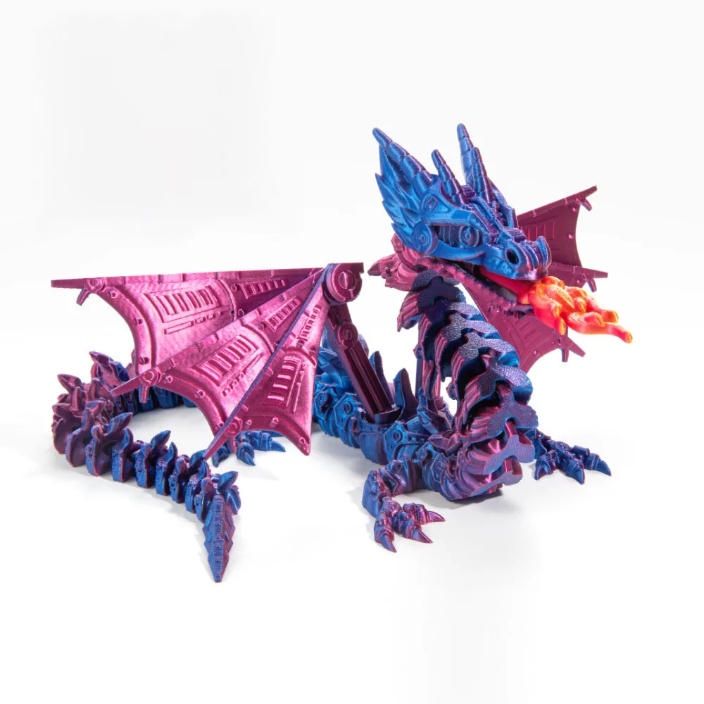 3D Printed Dragon Rotatable Articulated Dragons Western Style Crystal Dragon Home Office Desktop CraftS Ornament Creative Gifts