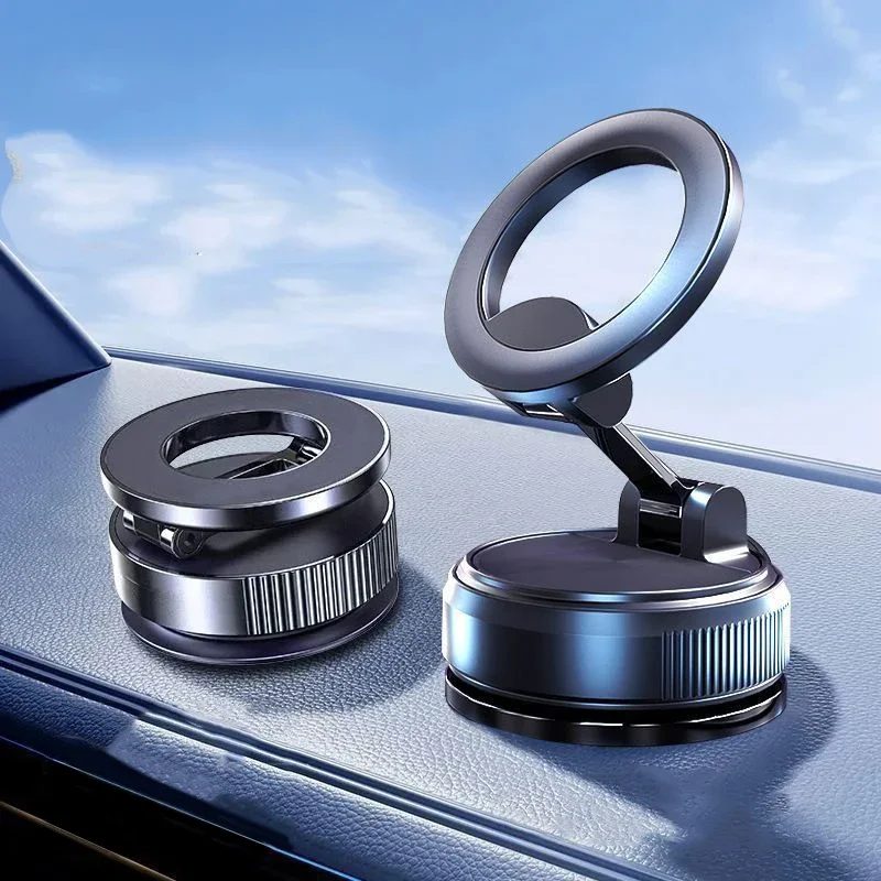 360 °   Faltbarer magnetischer Vakuum-Telefonhalter, magnetische Autotelefonhalterung, freihändiger Handyhalter mit Saugnapf für glatte Oberfläche/Auto