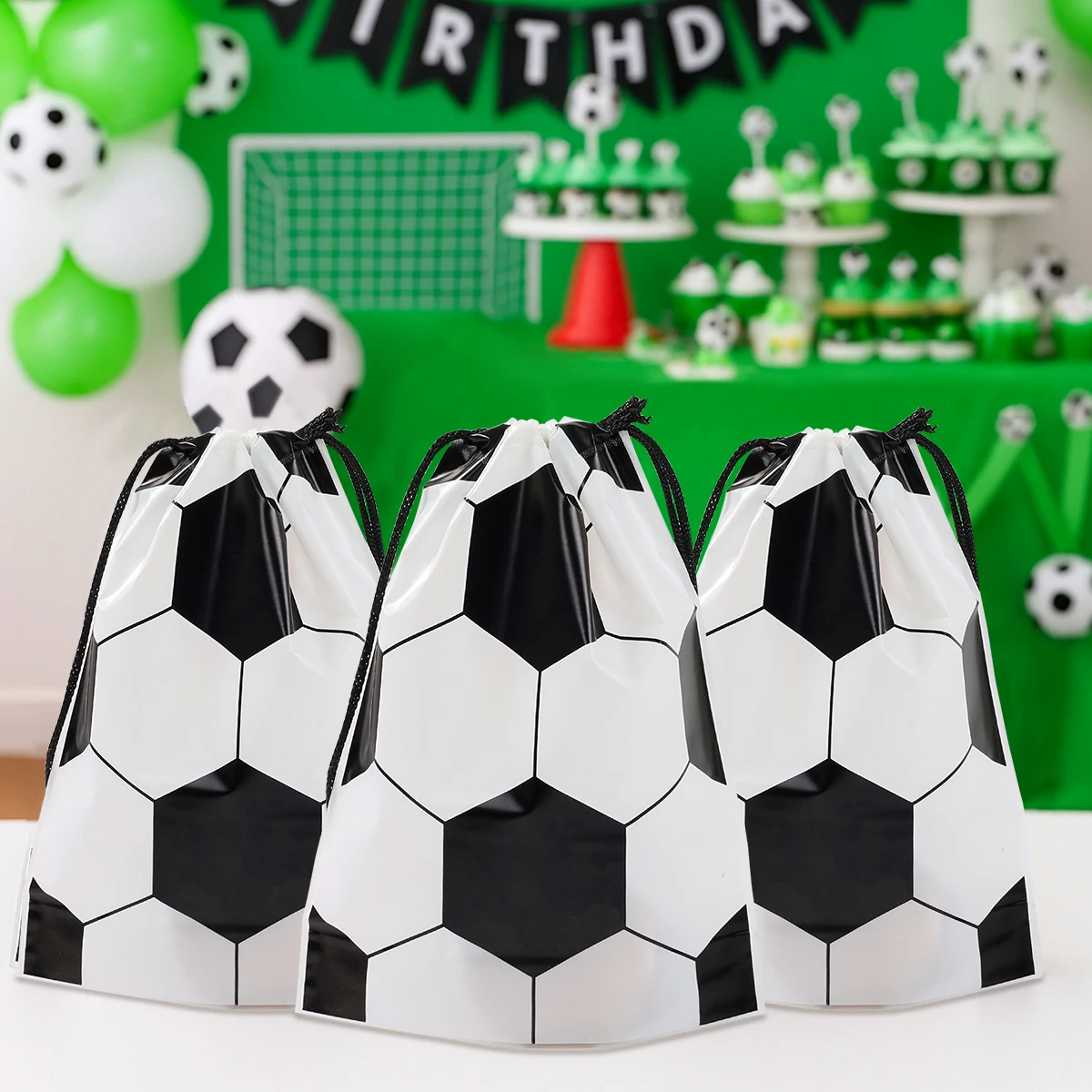 Bolsas de Regalo con Cordón de Fútbol, Decoraciones para Fiestas de Cumpleaños con Temática de Fútbol, Bolsas de Regalo para Niños, Recuerdos para Niños, Artículos para Fiestas de Baby Shower