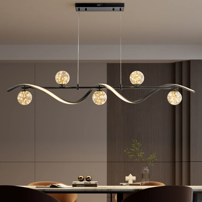 Modern simple indoor restaurant lighting chandelier wave lighting