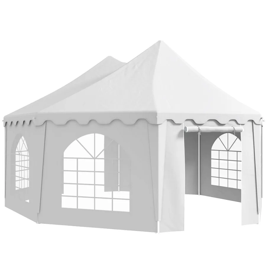 

22.3' x 16.4' Large Party Tent Canopy Shelter with Carrying Bags and 2 Doors for Parties Wedding Events BBQ Grill