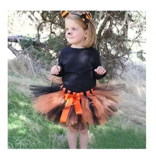 Tiger Giraffe Tutu Skirt for Cute Girls Halloween Christmas Costume for Toddler Animal Zoo Outfit Birthday Photoshoot Tutus