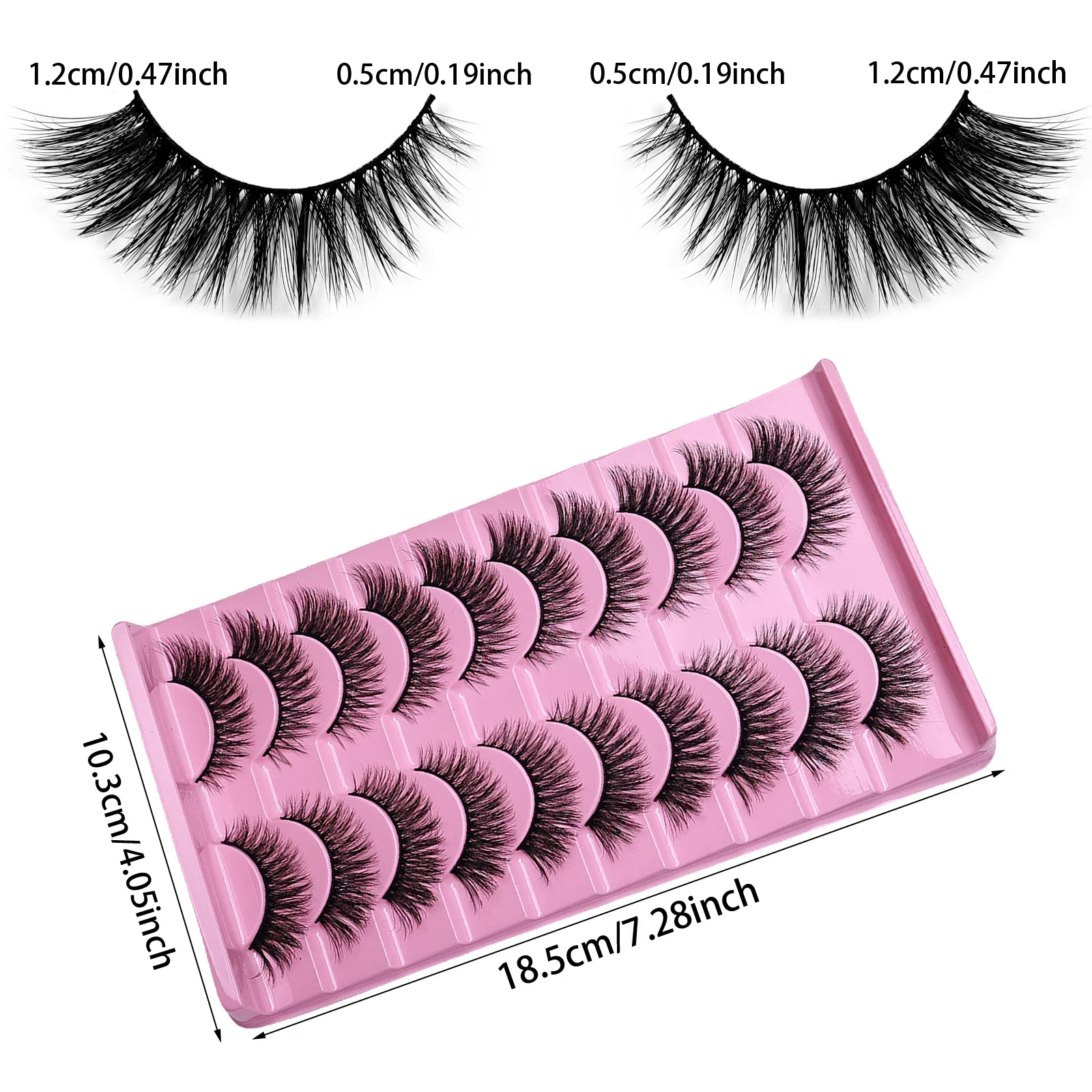 10 paires de cils naturels vaporeux et moelleux, aspect naturel, bande russe, effet 3D, cils œil de chat