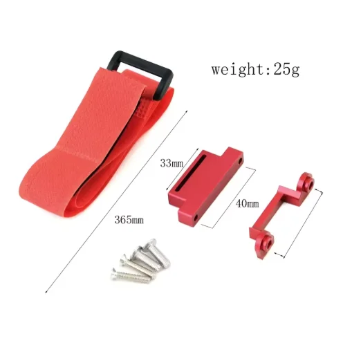 Metal LOW CG Chassis Tall Battery Holder Mount Hold Down with Strap for 1/10 Traxxas Slash 2WD VXL Drag Slash Upgrade Parts