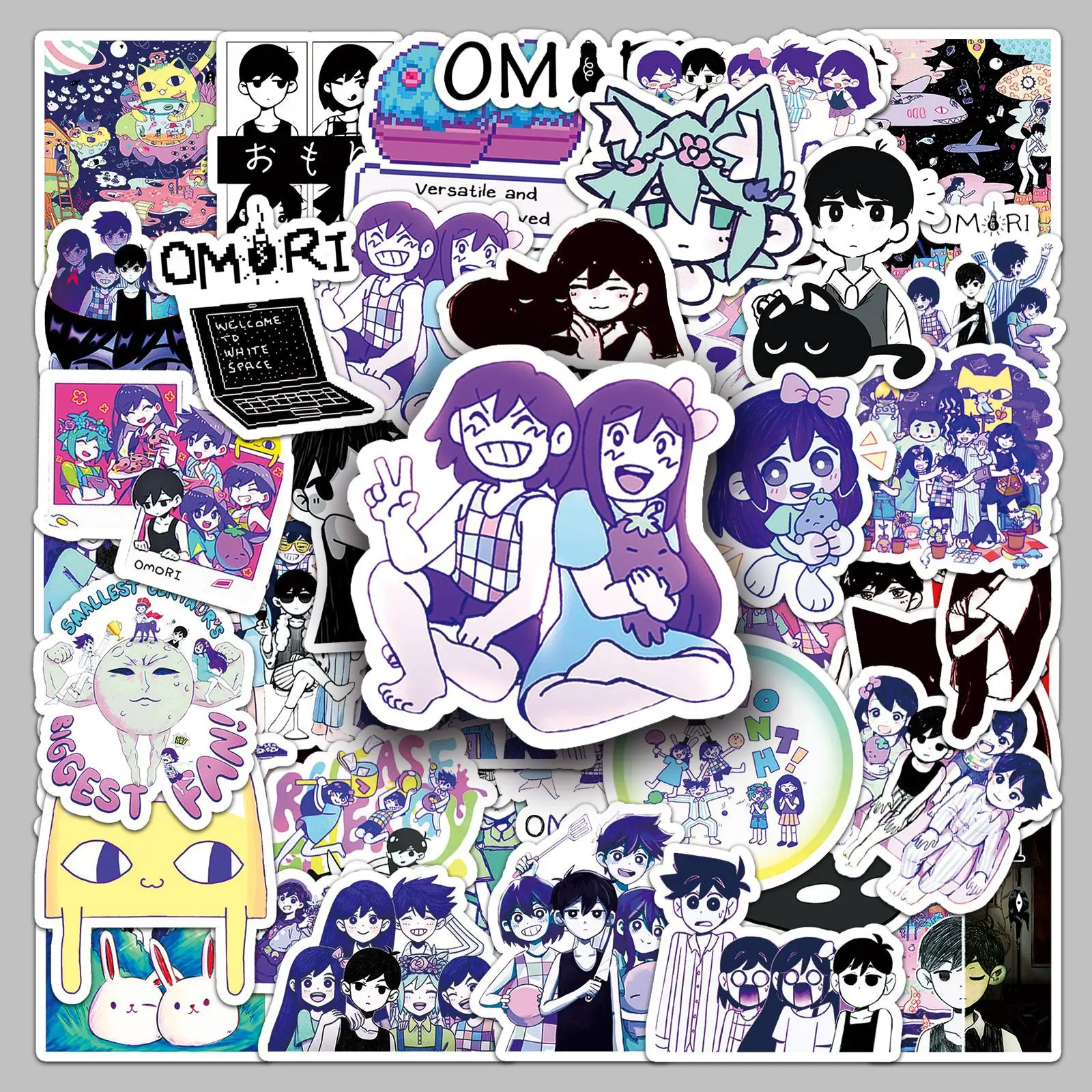 50pcs Omori Horror Game Character Peripheral Creative Cartoon Decoration Notebook Waterproof Stickers