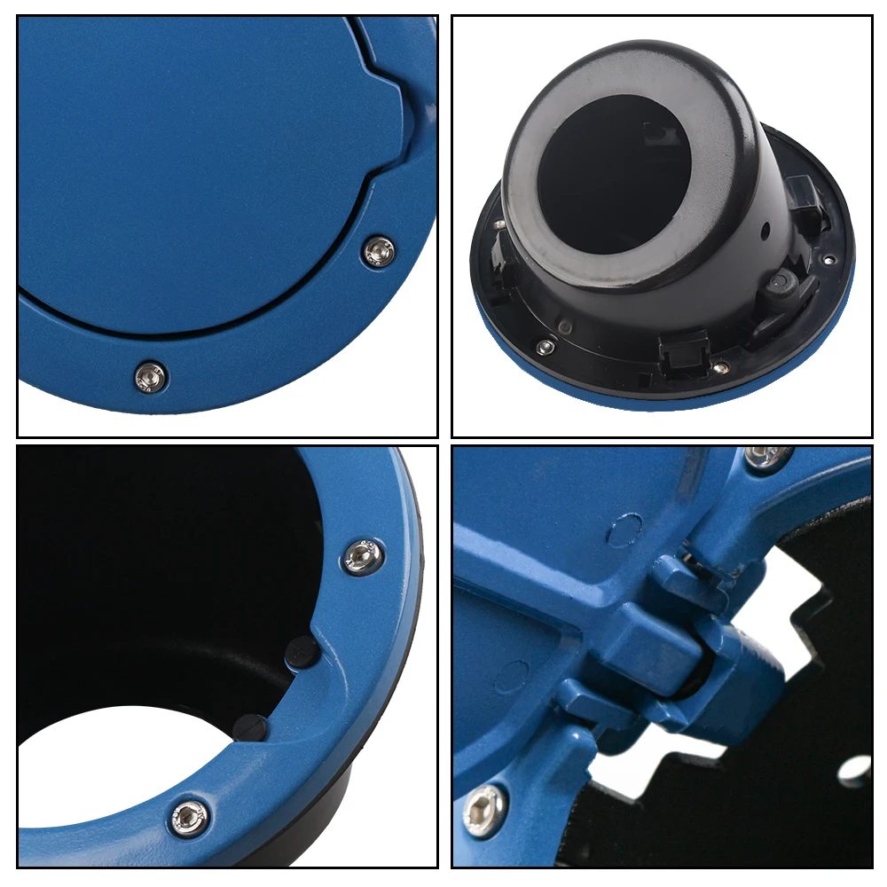 Bright Blue Fuel Filler Door Cover, Aluminum Alloy Gas Tank Cap Lid for Jeep Wrangler JK 2007‑2018 Exterior Decoration Modificat - view 6