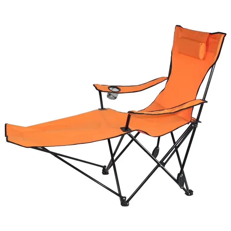 for 600 Fabric Outdoor Folding Reclining Beach Camping Chair with Footrest