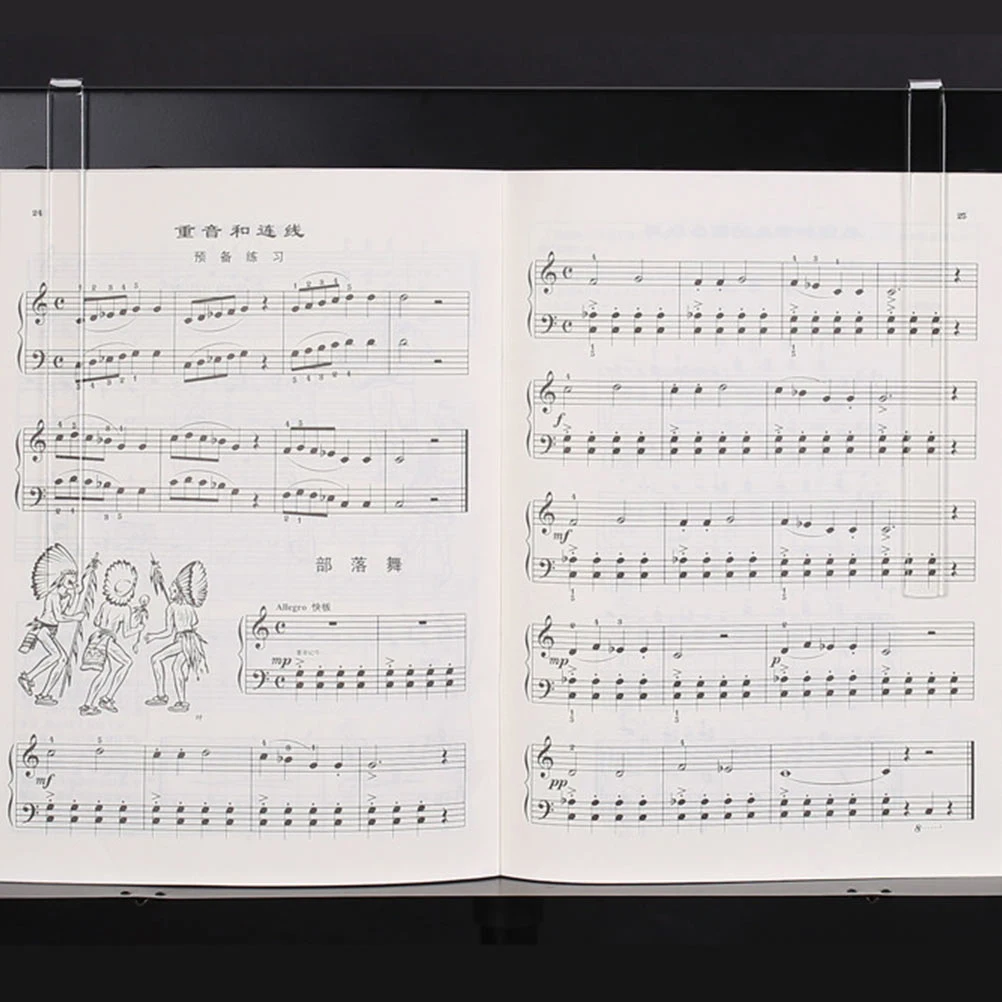 

5 Pairs Music Sheet Clips Clear Acrylic Page Holder for Musicians Piano Book Stand Note Clip Guitar Accessories