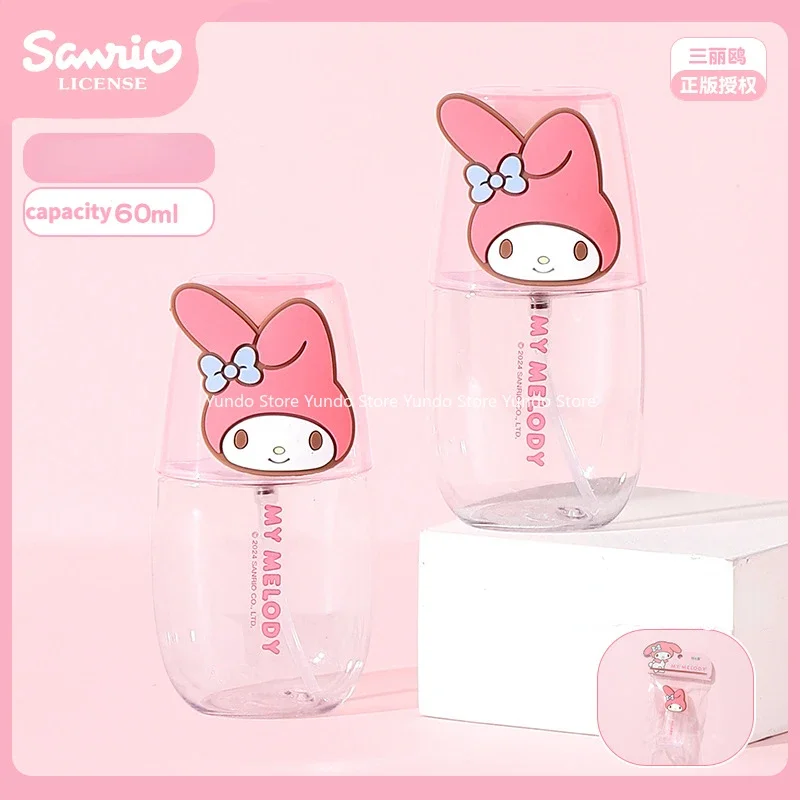 New Sanrio My Melody Kuromi Sub-bottle 55ml Creative Portable Travel Straight Full Filling Artifact Kawaii Spray Empty Bottle