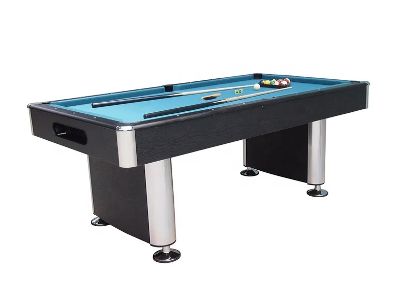 6 Foot Wood Pool Table With Rubber Cushion Rails English Style 8-Ball Billiard Features