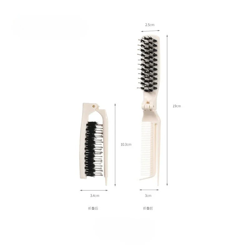 Easy Haircut Comb 2-in-1 Hair Accessories Foldable Bristle Comb for Fluffy Hair Styling Portable Portable Travel Hair Styling
