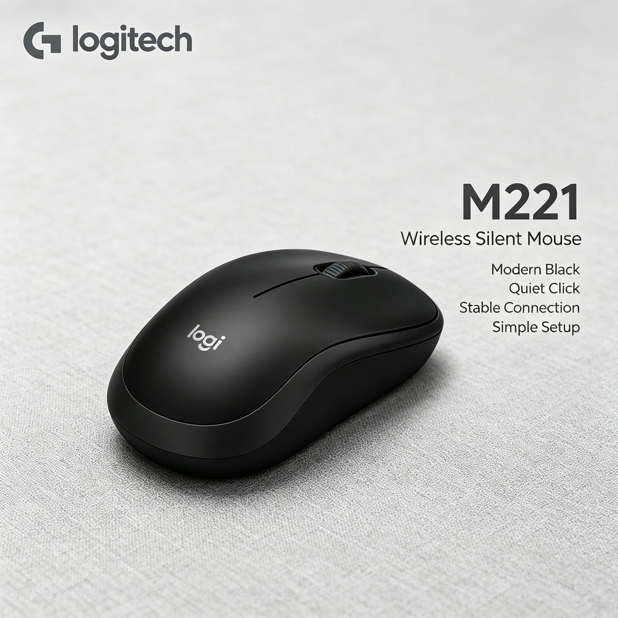 Original Logitech M221 Cross‑System Wireless Silent Mouse Plug and Play Mice For PC Mac Chrome OS Notebook Laptop