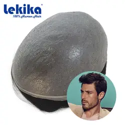 Toupee For Men Ultra Thin Skin 0.03mm 100% Natural Human Hair Replacement System Male Wig Capillary Prosthesis Hair Man Wig