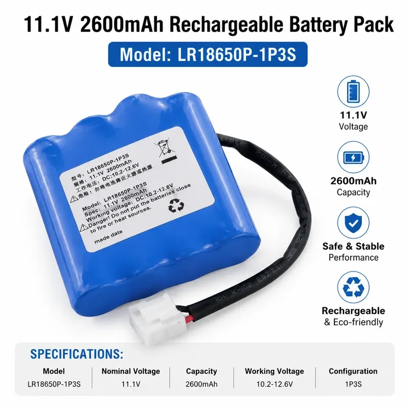 for Solaris LR18650P-1P3S NT2A Battery Replacement Pack High Capacity Rechargeable Lithium Ion Power Source for Devices