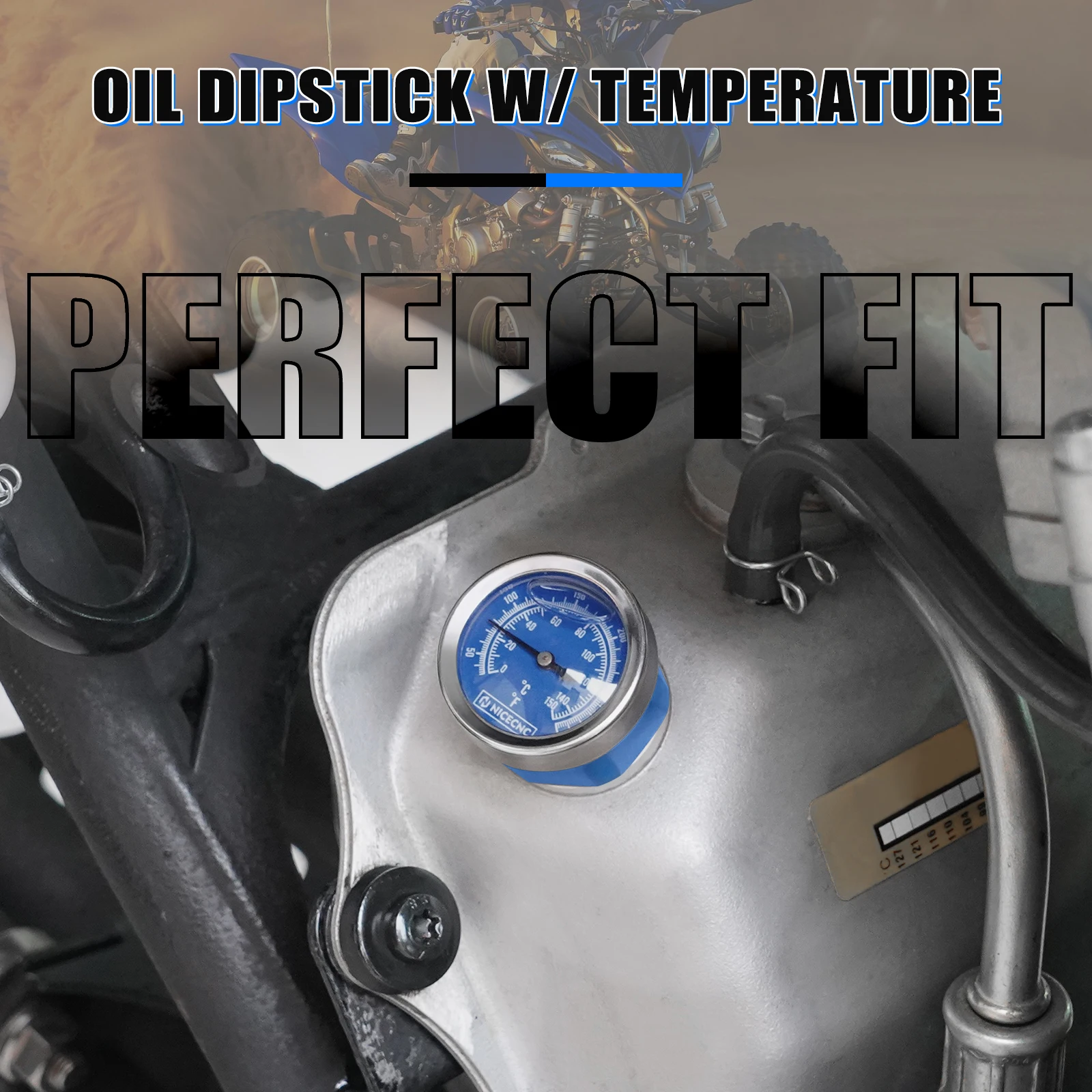 NICECNC Für Yamaha Raptor 700 700R 2006-2026 Ölmessstab mit Temperaturanzeige Für Yamaha Raptor 660R YFZ450 ATV Zubehör – Detail 12
