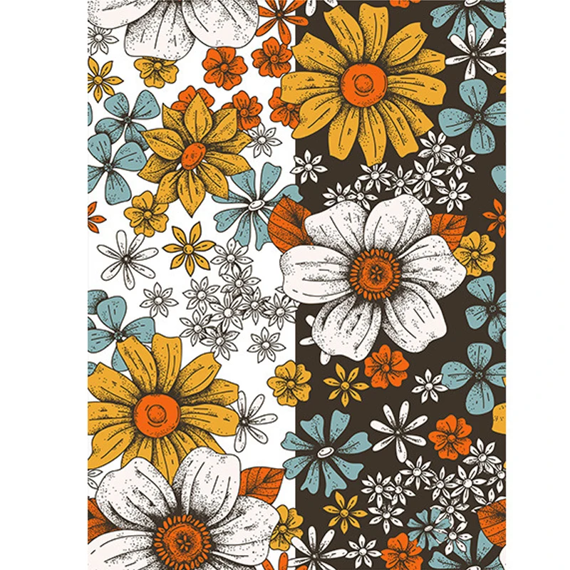 

Multicolor Daisy Peel and Stick Wallpaper Self Adhesive Floral Wall Mural Home Bathroom Boho Decor Flower Contact Paper