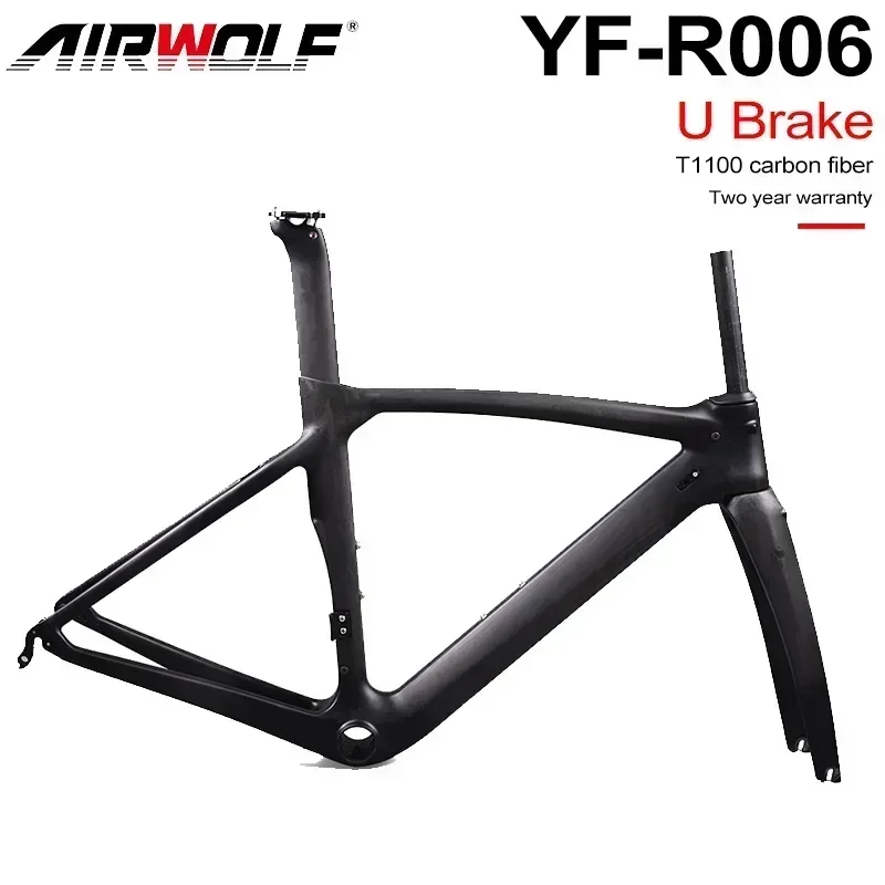 

Airwolf T1100 Carbon Road Bike Frame 700*23c Carbon Bike Frame Road Bicycle Frame 130*9mm Carbon U Brake Bicycle Hot Sale