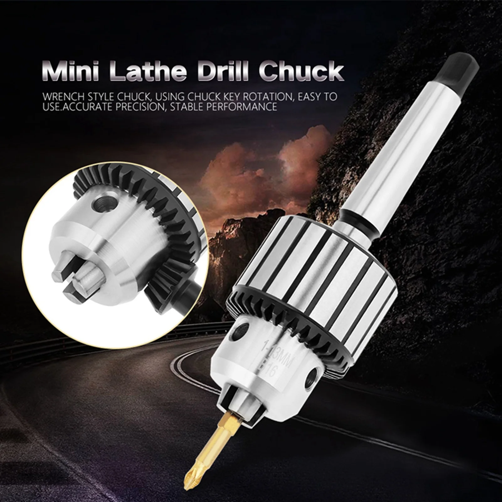 Kapasitas 1-13Mm Baja Karbida MT2-B16 Arbor Jenis Kunci Bor Chuck Alat Bubut Bor Bubut Chuck Bor Chuck Bor Baja Chuck