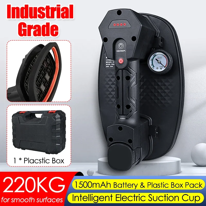 220KG obciążenie duża elektryczna przyssawka próżniowa podnośnik do płytek szklanych granitowych z wyświetlaczem manometru mocne narzędzia do obsługi próżniowej