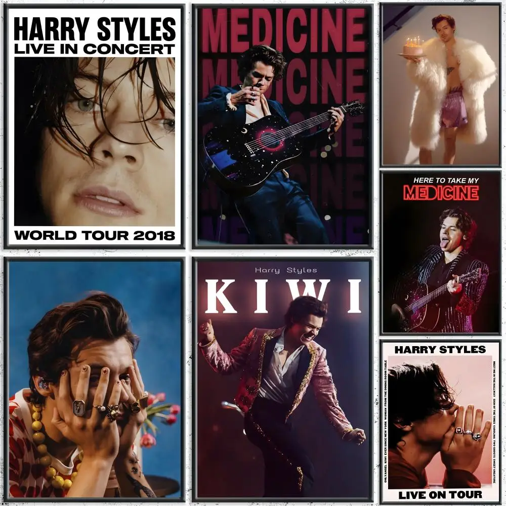 Popular Singer Harry Styles Poster HD Waterproof Self-Adhesive Wall Art – Multi-Scene Use, Top Gift Pick