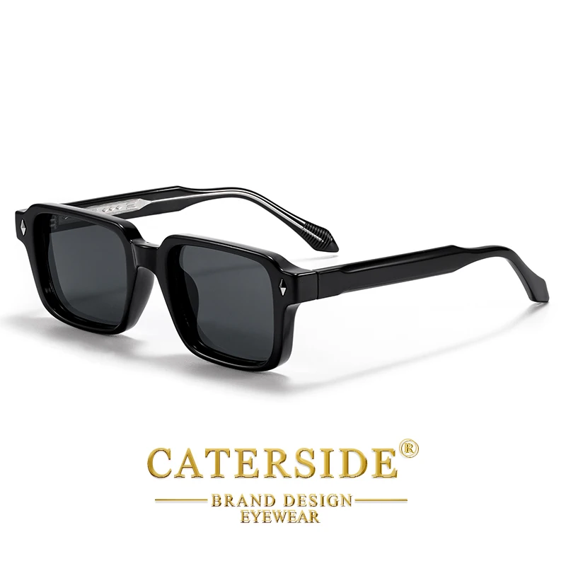CATERSIDE Vintage Herren Quadratische Sonnenbrille Marke Design Tempel Tipps Sonnenbrille Damen Outdoor Reise Party Brillen UV400 – Detail 12