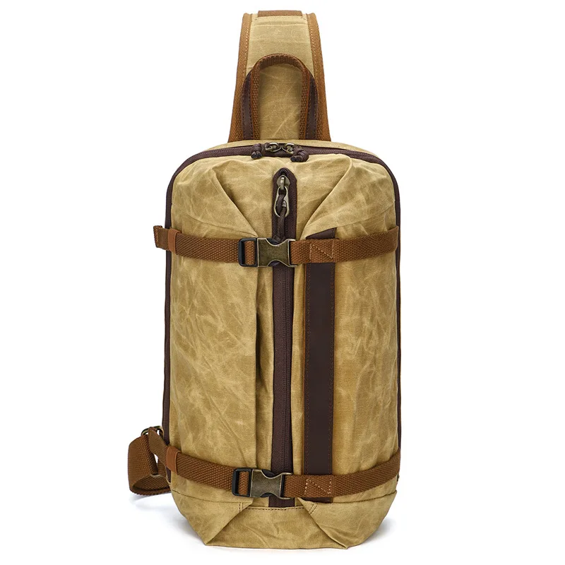 

Canvas Chest Packs Man Outddoor Casual Retro Large-capacity Multi-functional Crossbody Bag Male Fashionable Small Shoulder Bags