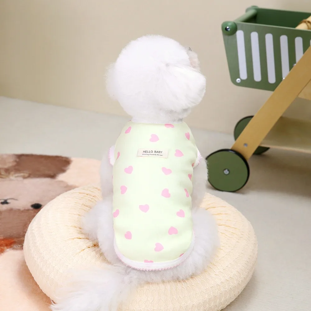 

Pet Costumes Thin Heart Pattern Pet Vest Sleeveless Cute Pet Pullover Soft Comfortable Dog Sweatshirt Spring Summer