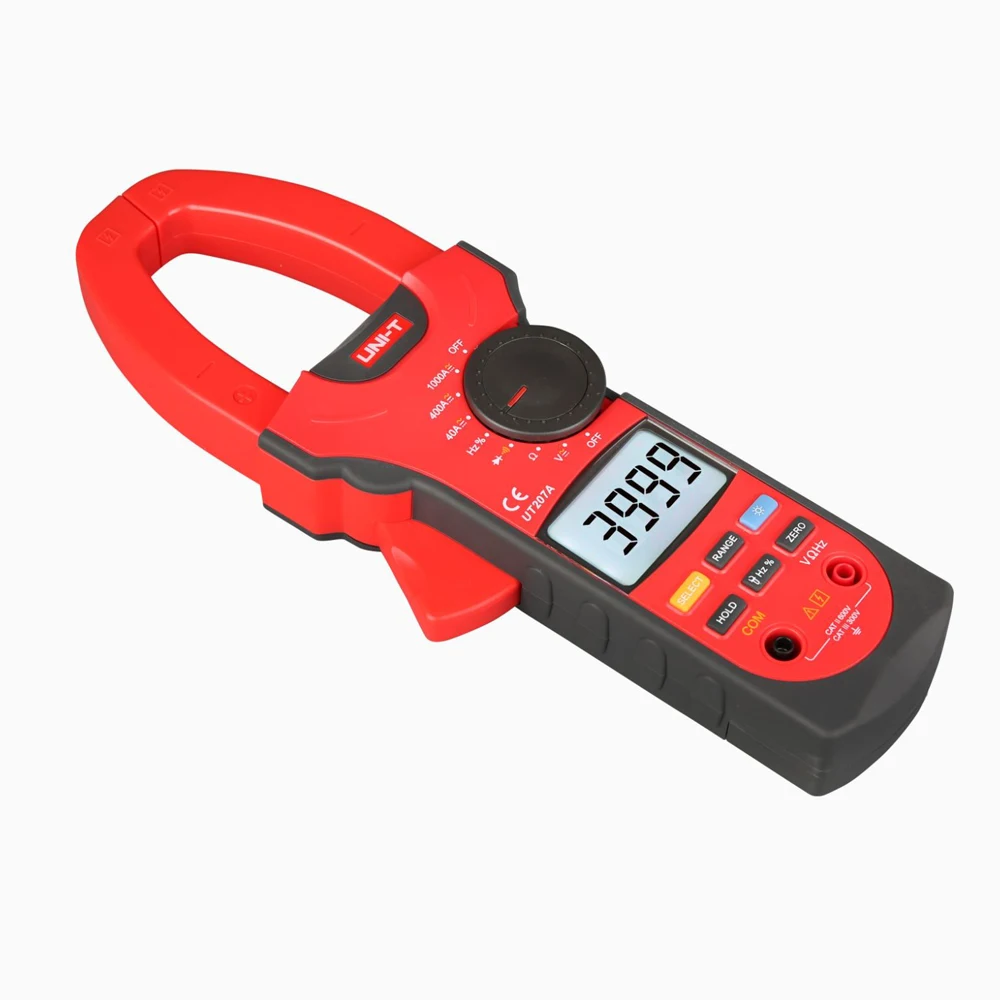 UNI-T UT207A 1000A Digital Clamp Meters misura di frequenza multimetri resistenza di capacità della gamma automatica