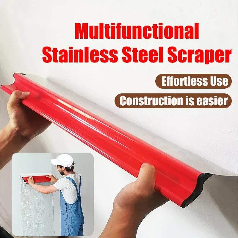 Putty Scraper Leveling Tool Mud Board Wall Stainless Steel Putty Leveling Scraper Tool Wall Scraper Trowel Plaster Knife