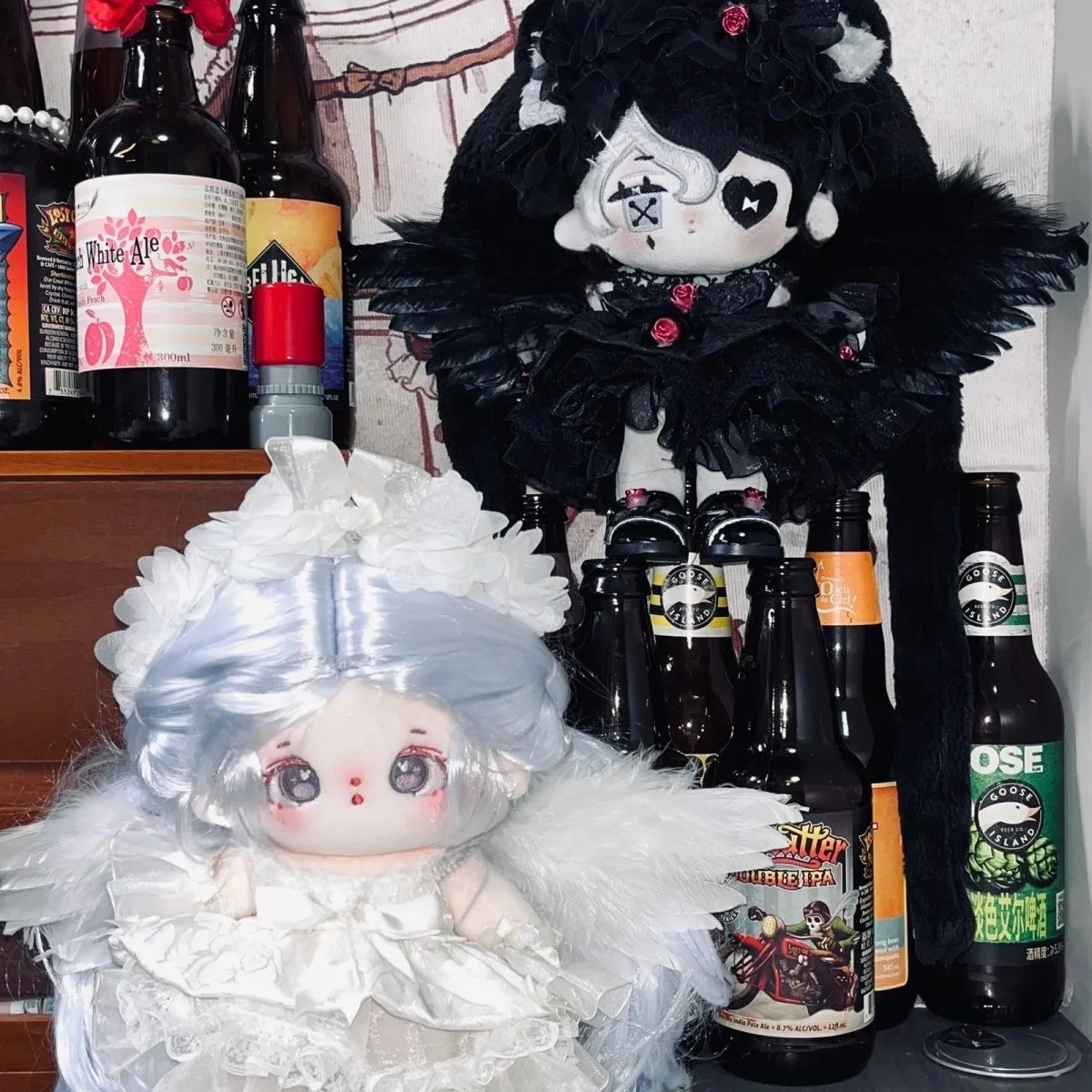 

20cm Cotton Doll Clothes Outfit Cute Angel Devil Doll Clothes Feather Angel Wing Decoration Doll Suit Full Set Toy Accessories