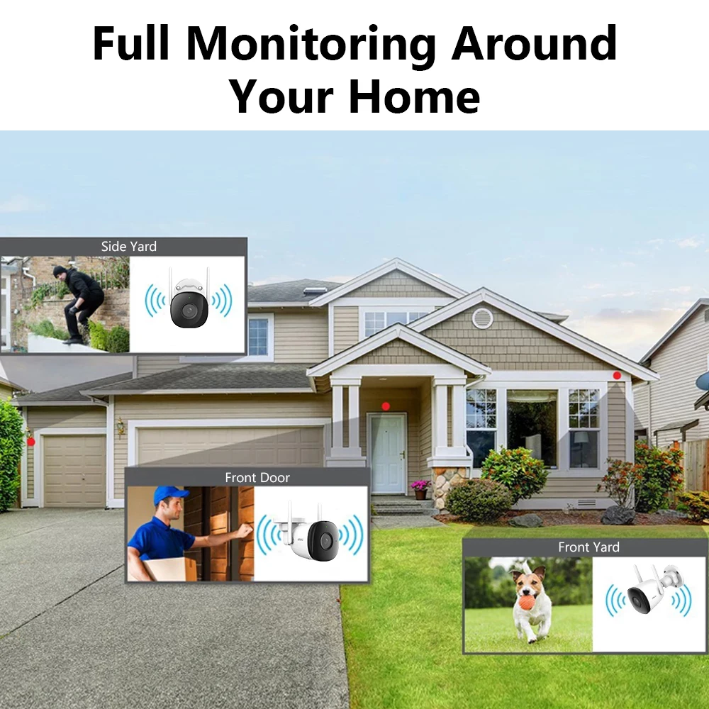 IMOU 4MP Video Security System Wireless NVR Kit IP67 Weatherproof Audio Recording Video Surveillance WiFi Camera Bullet 2C Set