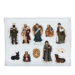 11pcs/ Set Christ Birth of Jesus Ornament Gifts Nativity Scene Crafts Resin Christmas Manger Decoration Catholic Figurines