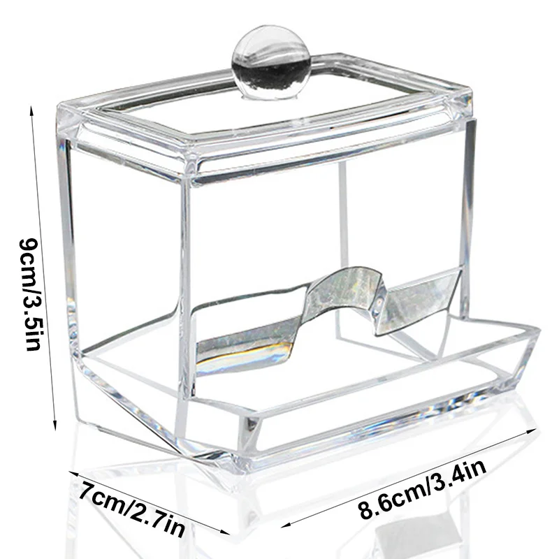 1Pcs Office Storage Container Cotton Swab Holder Multi-purpose Transparent Storage Boxes for Cotton Swabs Toothpicks Dustproof