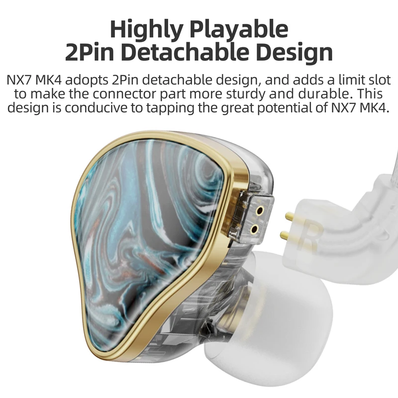 NiceHCK NX7MK4 MK4 Earphone 7 Driver Units Hybrid Detachable 2Pin PC+Stabilized Wood Wired IEM With Replaceable Tuning Filters