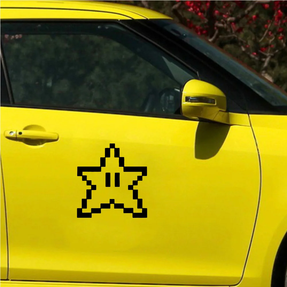 Pixel Playground on Wheels Colorful Game-Inspired Car Decals, Vibrant Vinyl Stickers pentagram