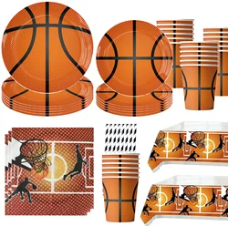 Basketbal Verjaardagsfeest Decoratie Sport Papier Cup Borden Servet Decor Servies Achtergronden Feestartikelen Speelgoed Voor Jongen Cadeau