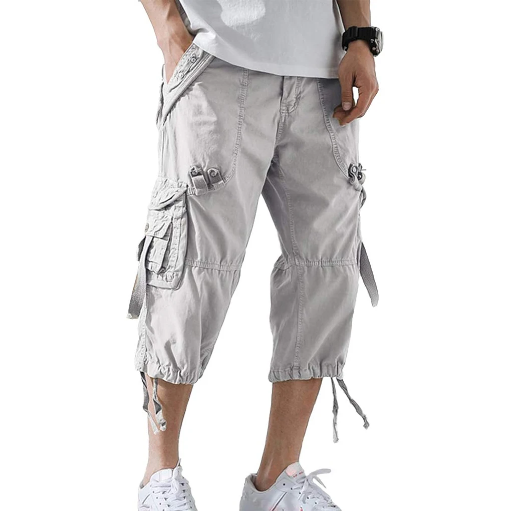 Sturdy Men S Casual Shorts Breathable Fabric Multiple Pockets Comfortable Fit Men Cargo Shorts