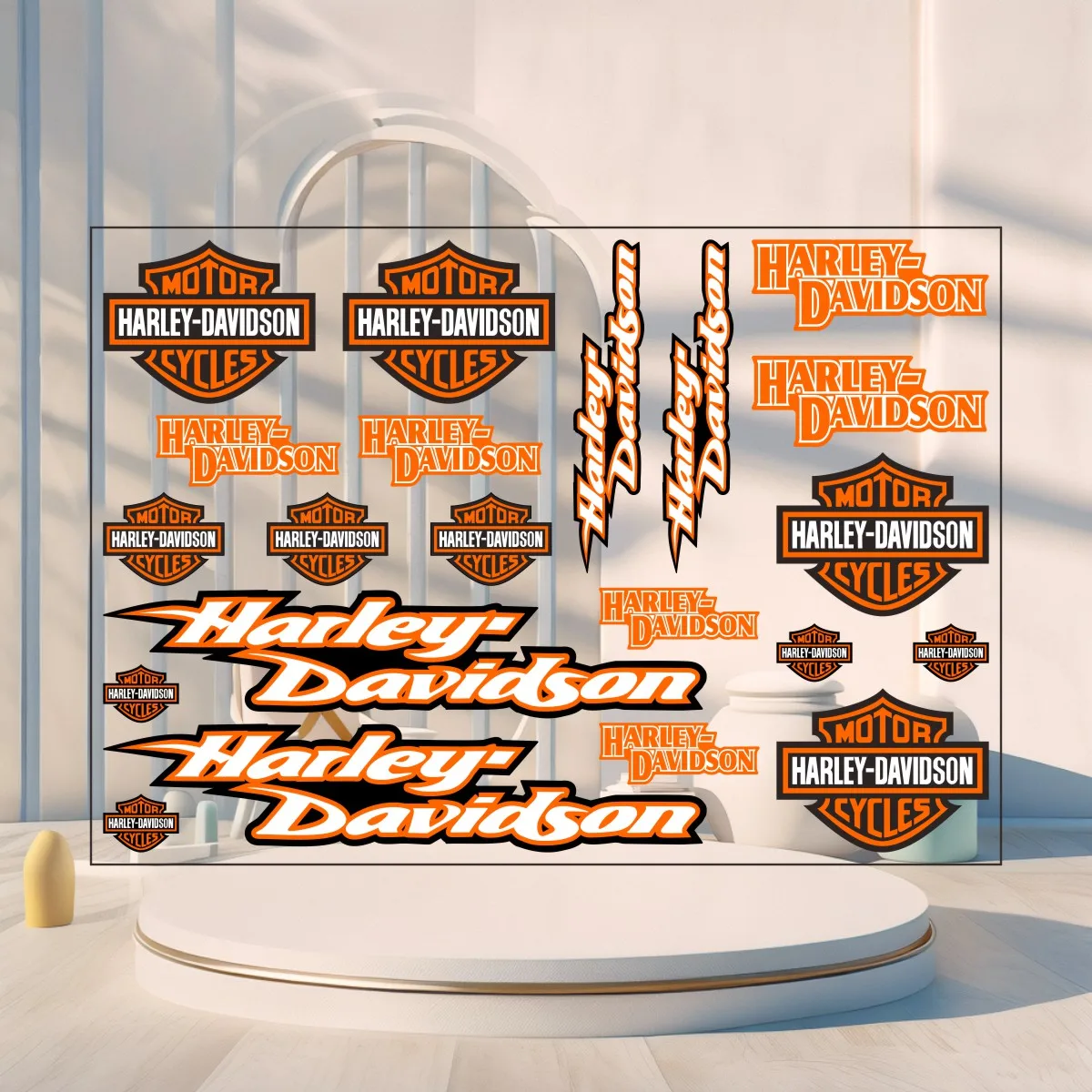 

Светоотражающая наклейка с логотипом Harley Davidson, комплект наклеек на бак мотоцикла