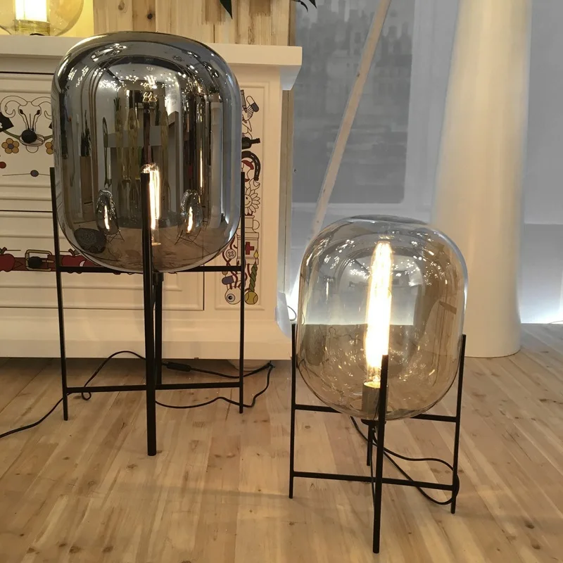 SANDYHA Modern Nordic LED Floor Lamp Decorative Glass Shade Ideal for Living Room Bedroom Bedside Stylish Lighting Solution