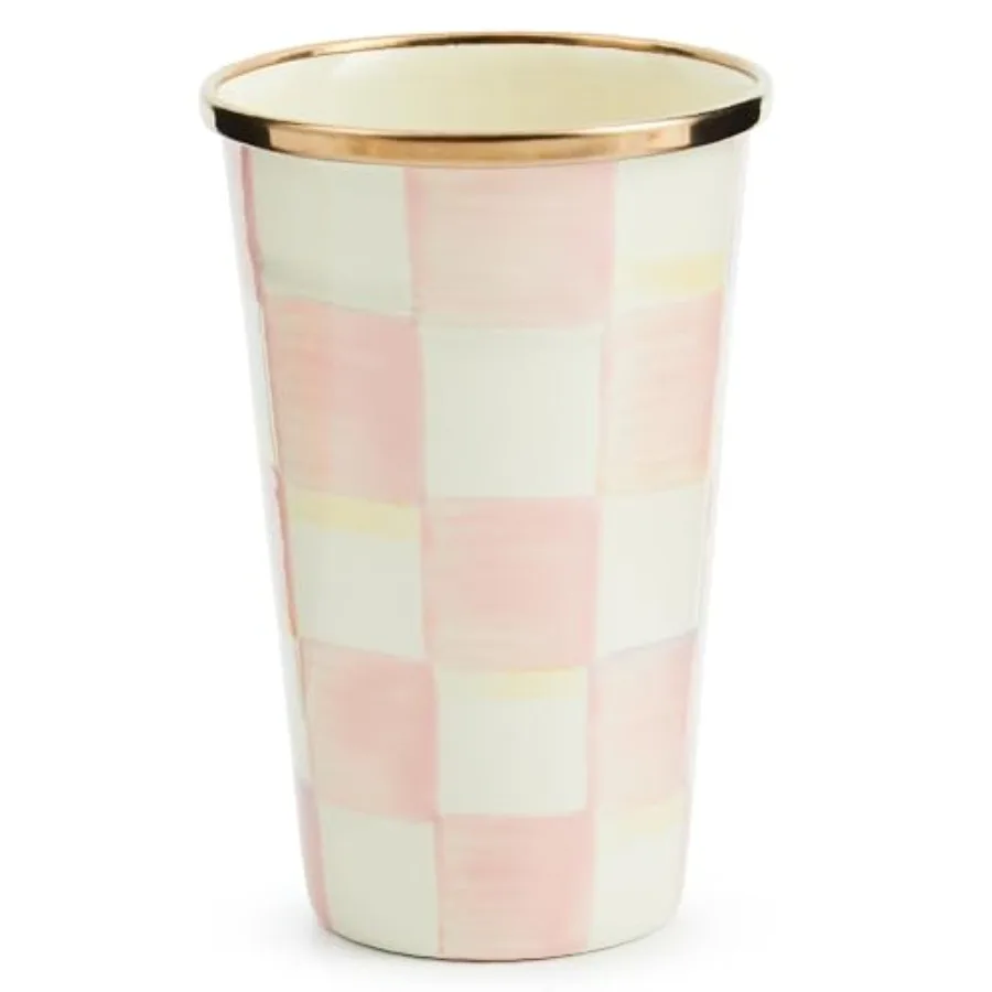 

Enamel Tumbler Open Tumbler Cup Cute Enamel Cup 0 Ounceink-and-White Rosy Che