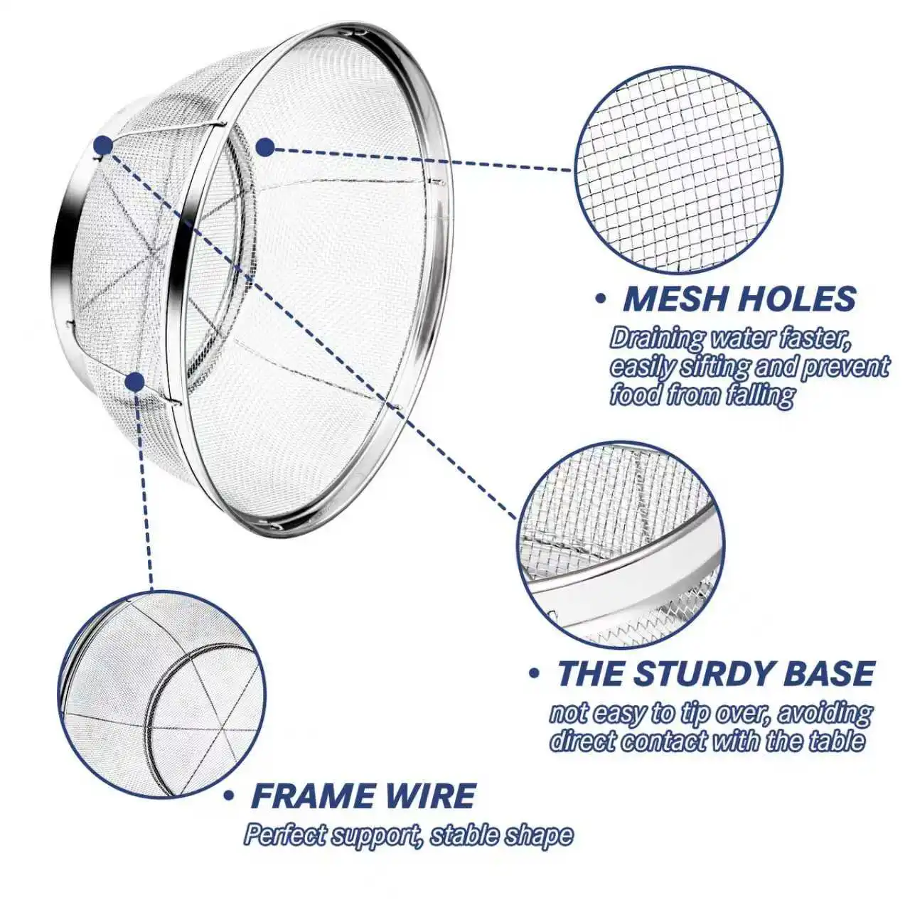 أداة غسيل أرز المطبخ من سوذا واي، غربال أرز بفتحات رفيعة لمنع الحبوب من الانزلاق، وعاء غسيل الخضروات المنزلية #4