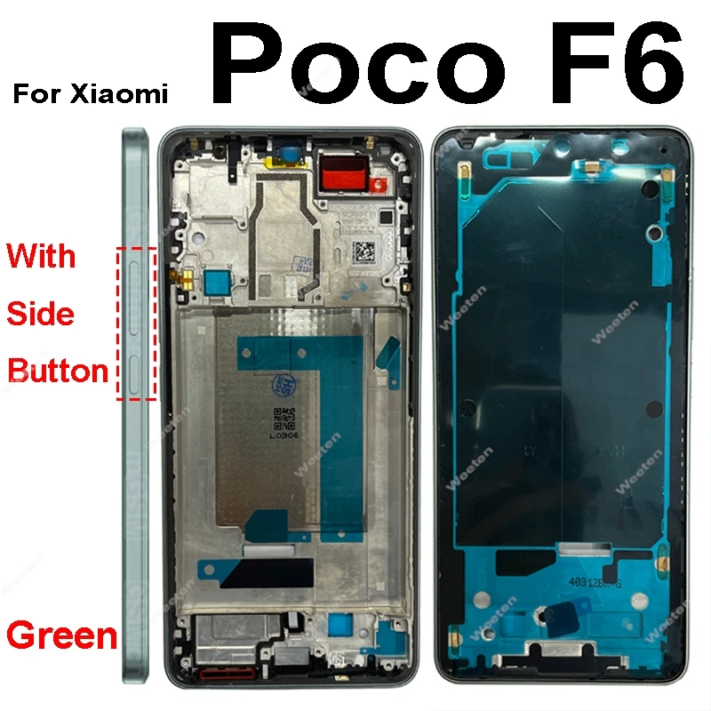 For Xiaomi Poco F6 F6 Pro Middle Housing Assembly Integrates Power Display Scre…