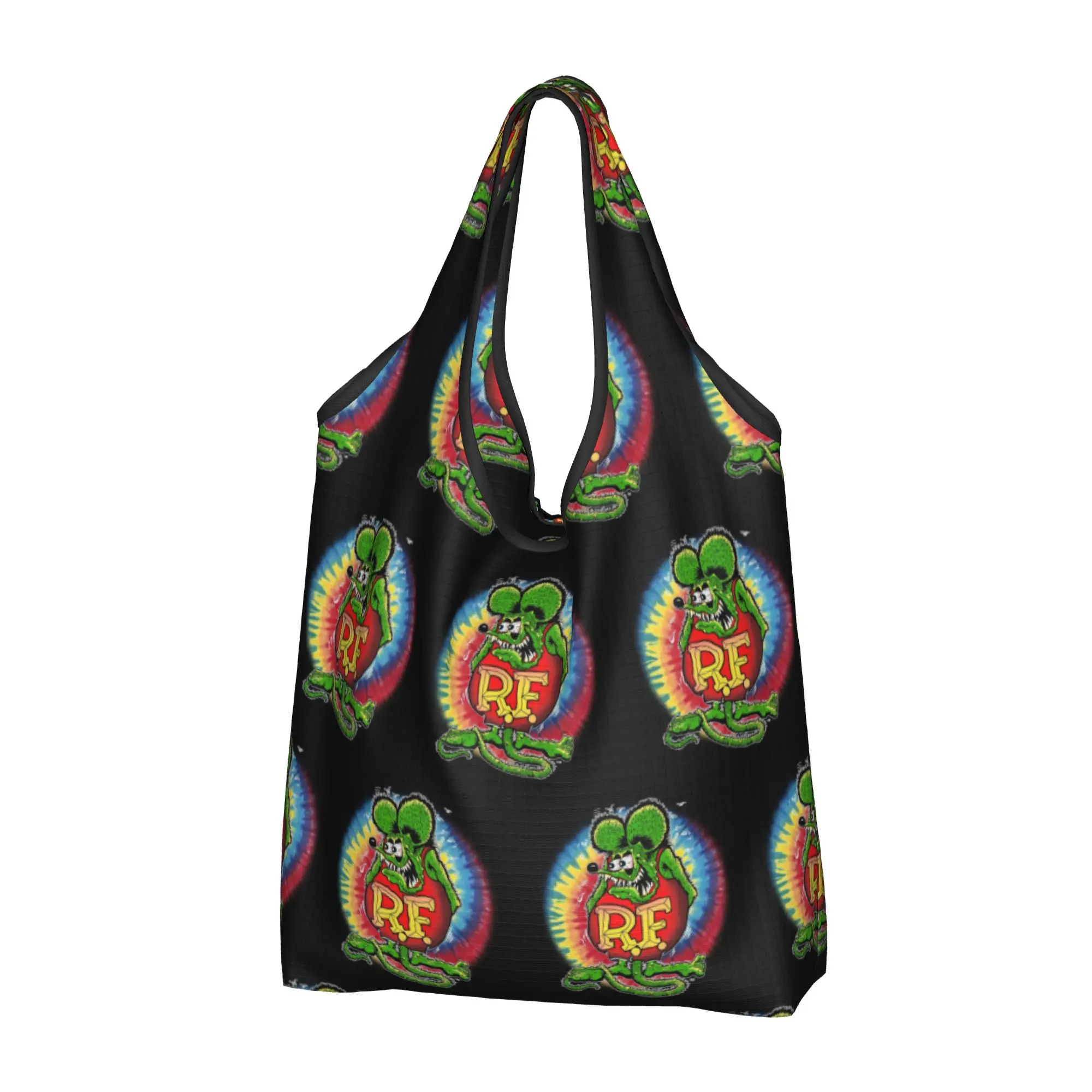 Recycling Anime Cartoon Rat Fink Shopping Bag Women Tote Bag Portable  Groceries Shopper Bags