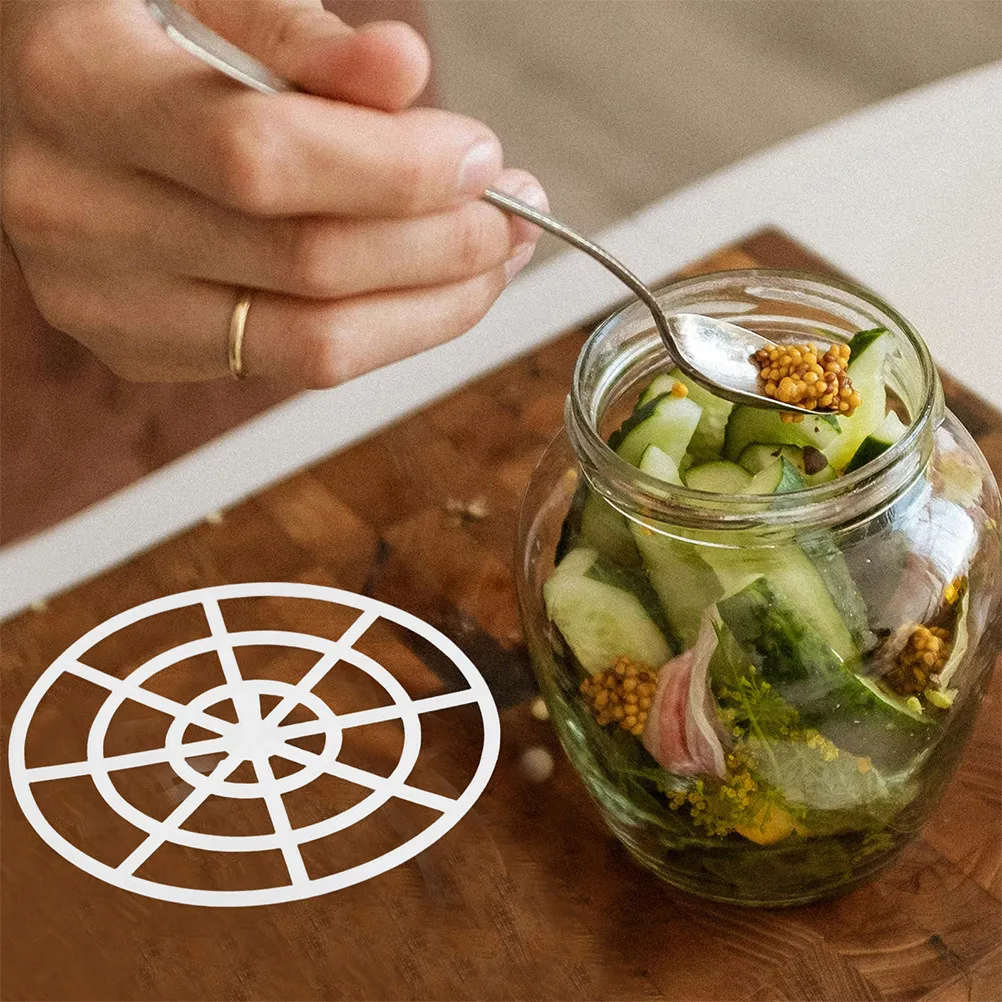 10Pcs Vegetable Press Pickles Jar Weight Plastic Mesh Fermentation Press Plate Kitchen Sauerkraut Pepper Pickling Tool