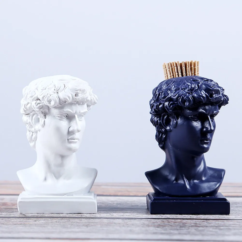 

Stylish Toothpick Holder Multifunctional Desk Pen Container Storage Box for Office Kitchen Coffee Shop Decorative Resin