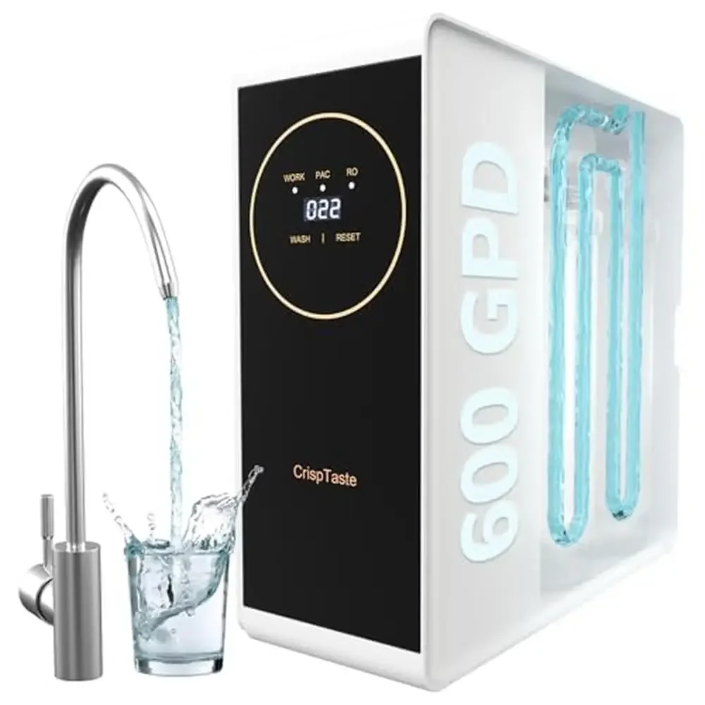 Tankless 600GPD Reverse Osmosis Water Filtration System Pure Clean Drinking Home Purifier LED Display Eco-Friendly Installation