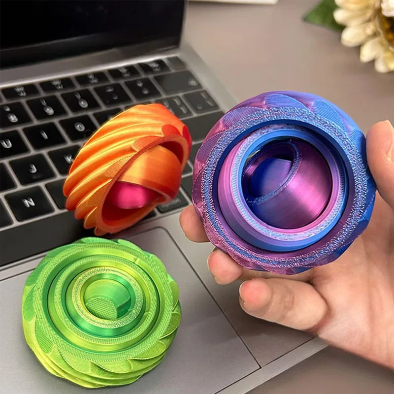 NEW 3D Process Printing Rotating Gyroscope Hand Spinner Stress Relief Fidget Toys For Anxiety ADHD Novelty Gifts Kids & Adults