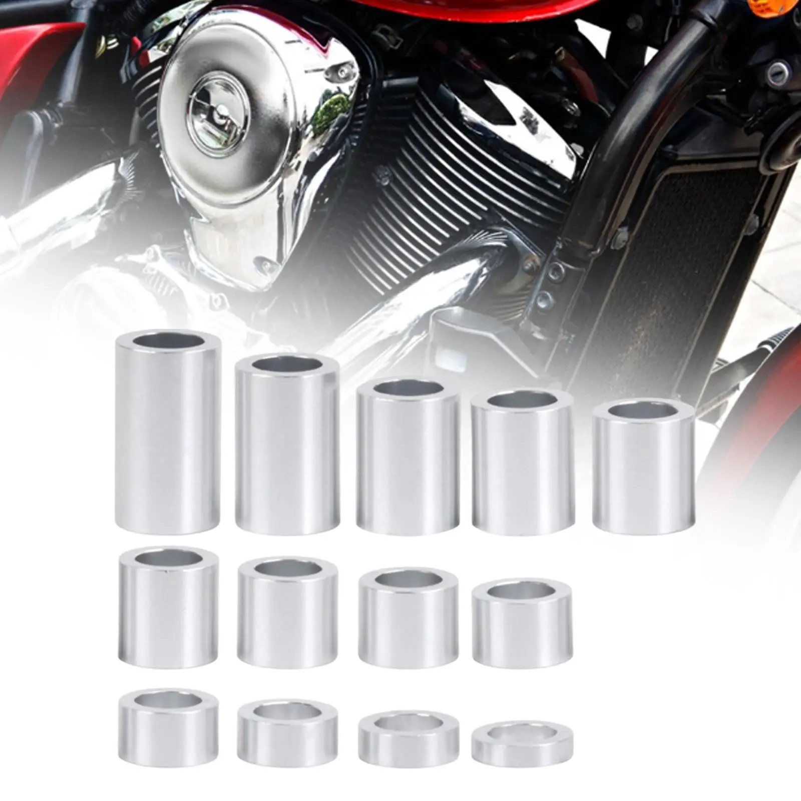 Easy Install Aluminum Motorcycle Axle Spacer Durable Wheel Axle Spacers Kit for Auxiliary Wheel and Mini Bike Wheels