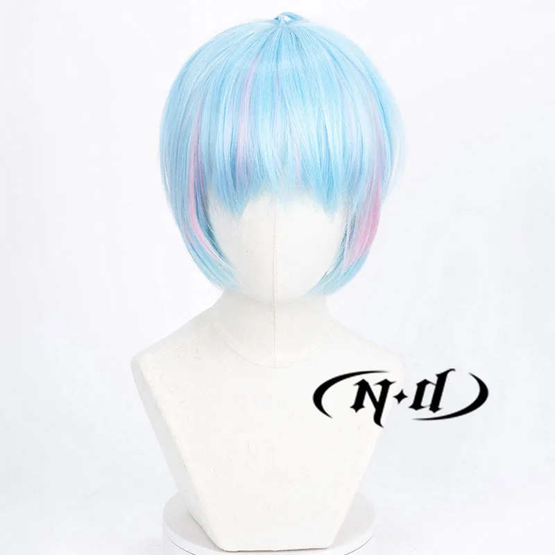 ND Klarkstella تأثيري الباروكات ذكريات الإبراغاريا تأثيري مزيج الشعر الأزرق الباروكات للحفلات موضوع الهالوين مقاومة للحرارة الاصطناعية