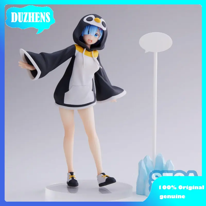 In stock 100% Original:Re:Zero REM RAM Penguin suit VER.20cm PVC Action Figure Anime Figure Model Toys Collection Doll Gift